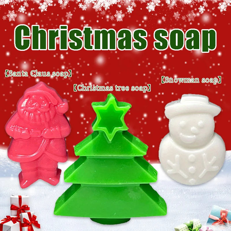 Christmas Handmade Soap Gift Box Set – 3 Festive Shapes