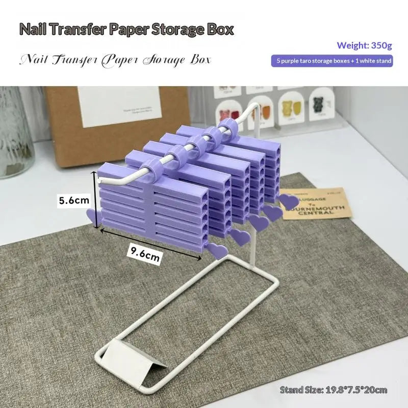 Nail Foil Storage Case Organizer Box For Transfer Paper Portable And Handy Display Stand For Salon Manicure Accessories Peaceful Pleasures Health and Wellness Purple