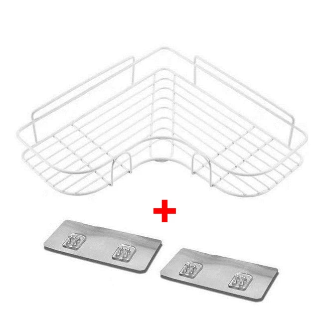 No-Drill Metal Wall Shelf | Bathroom & Kitchen Organizer