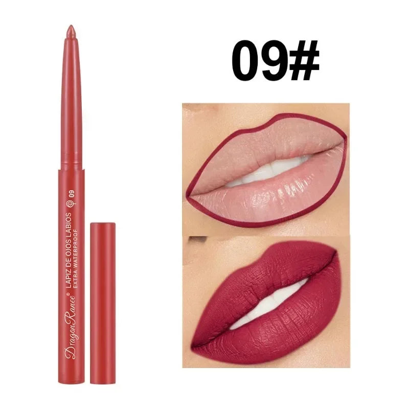 12-Color Waterproof Matte Lip Liner Pencil Set – Long-Lasting