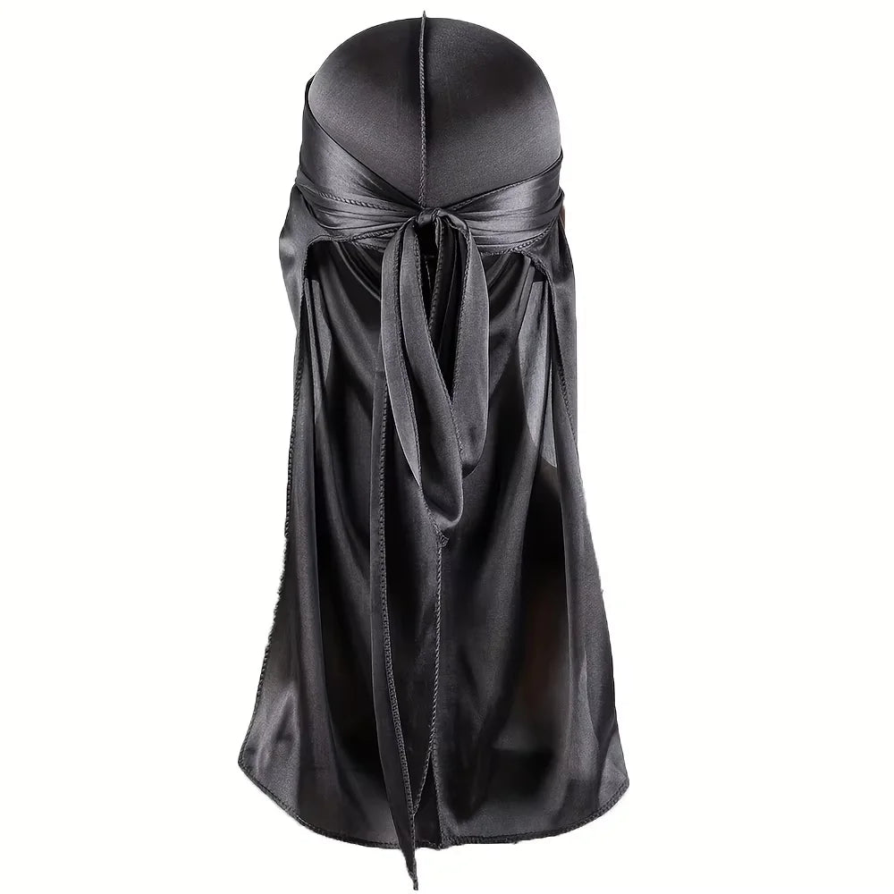 Men's Silky Durag Long Tail Bonnet | Waves Doo Rag Cap