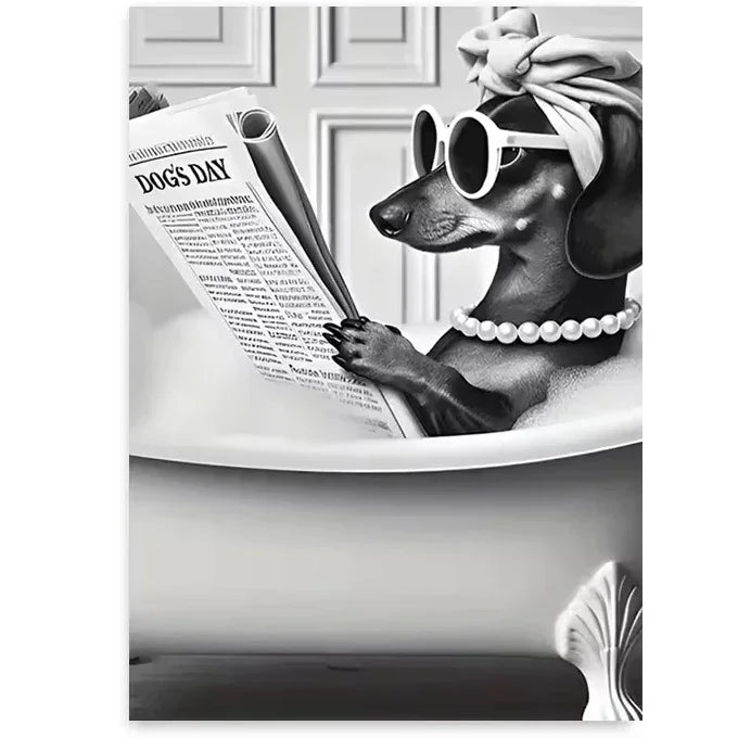 Funny Otter Toilet Paper Canvas Wall Art | Bathroom Poster