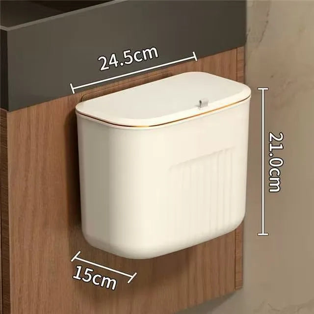 Luxury Wall-Mounted Laundry Hamper No-Drill Hanging Dirty Clothes Basket with Lid for Bathroom/Bedroom, Transparent Storage Bin Peaceful Pleasures Health and Wellness White S