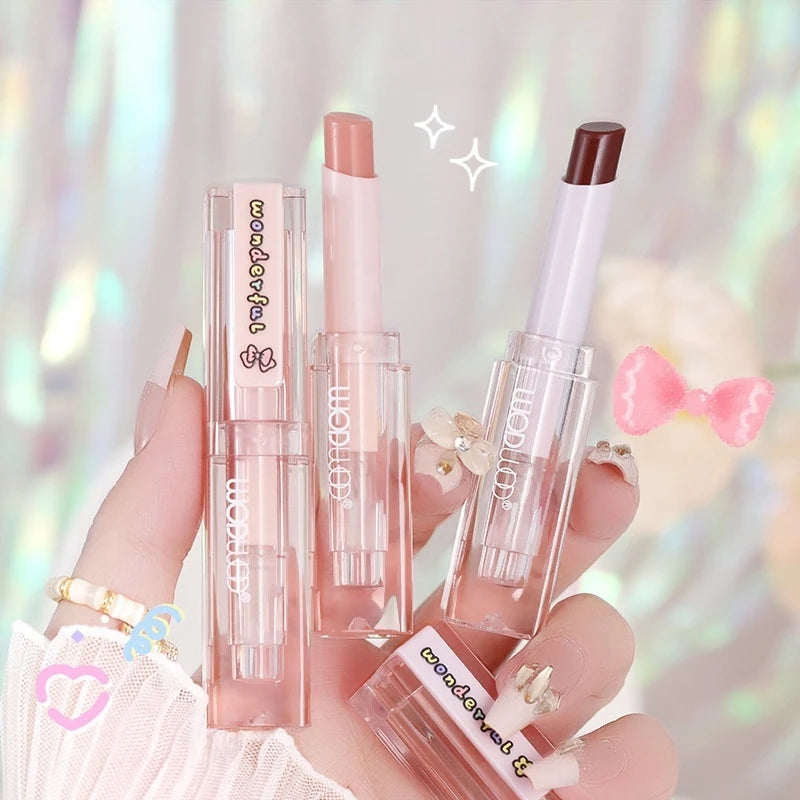 2pcs 03# Color-Changing Lip Balm Gifts for Women Moisturizing and Hydrating Lip Primer Gradient Lipstick Peaceful Pleasures Health and Wellness