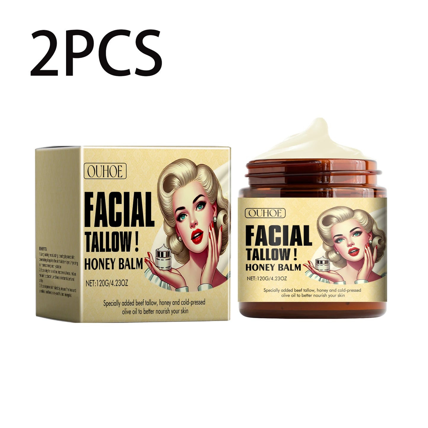 Tallow Honey Balm Face Cream – Firming, Anti-Aging & Hydrating