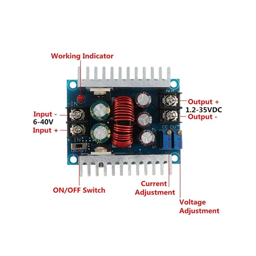 DC-DC Buck Converter 6-40V to 1.2-35V 300W 20A Step Down Module Peaceful Pleasures Health and Wellness