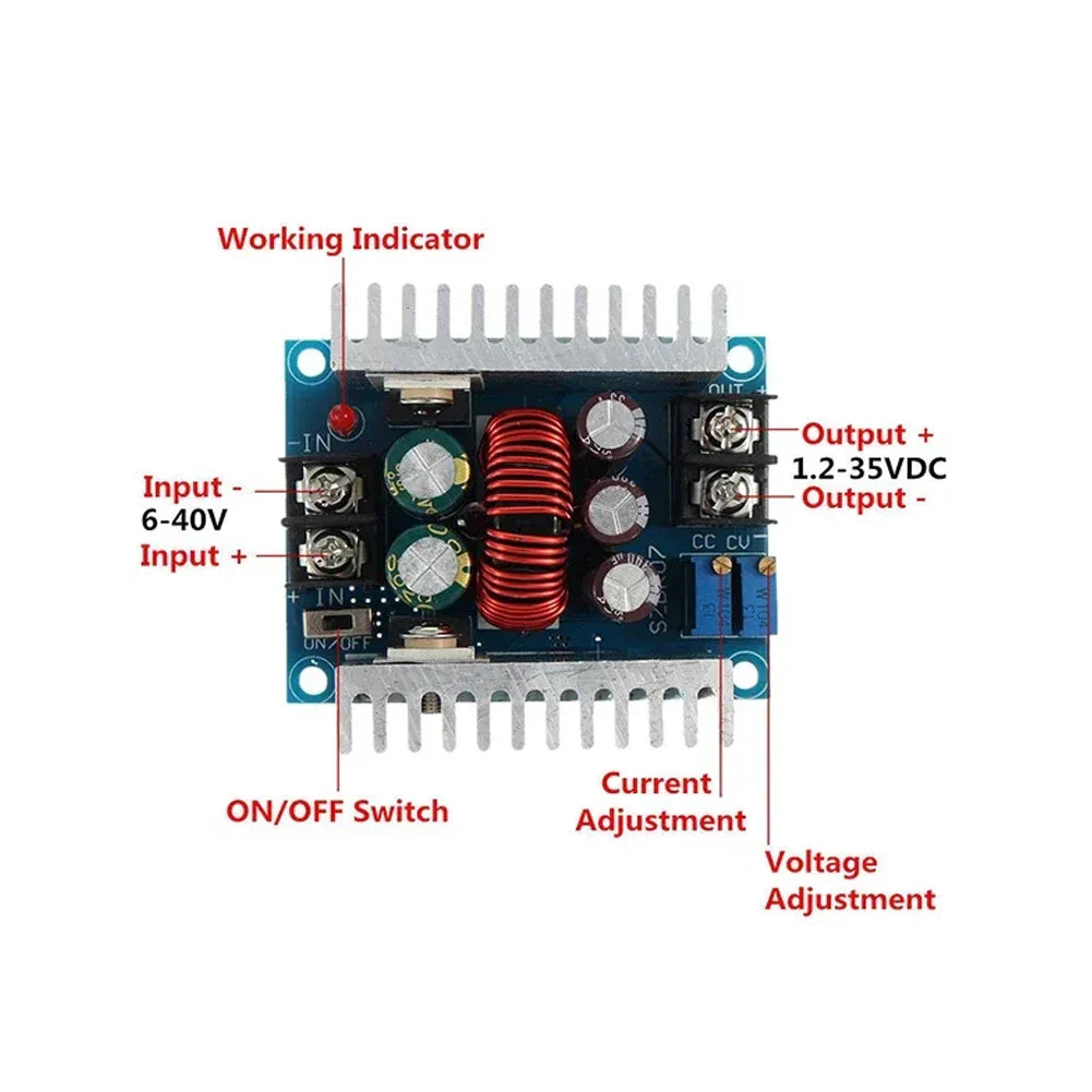 ALLOYSEED 300W 20A DC Buck Converter 6-40V Step Down Module