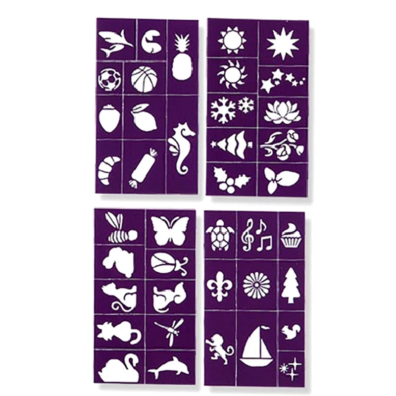 Kids Halloween Face Paint Stencils – 4-Pack Tattoo Templates