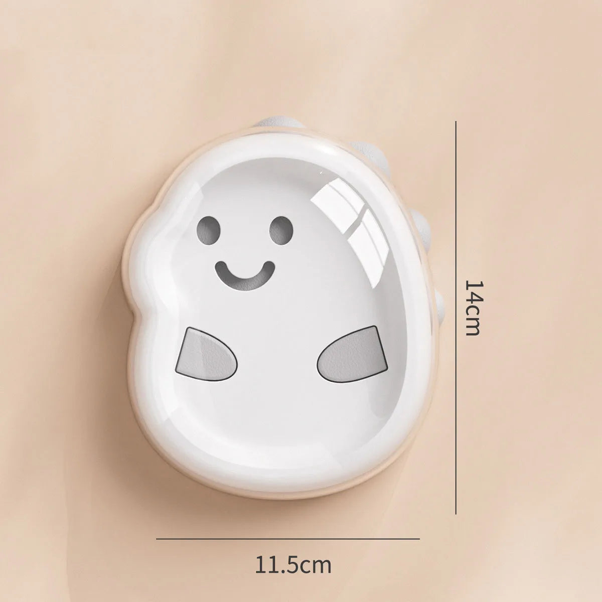 1PCS Plastic Cute Cartoon Double-Layer Soap Box with Lid - Drainage Soap Holder for Home, Bathroom Countertop Soap Container Peaceful Pleasures Health and Wellness Grey