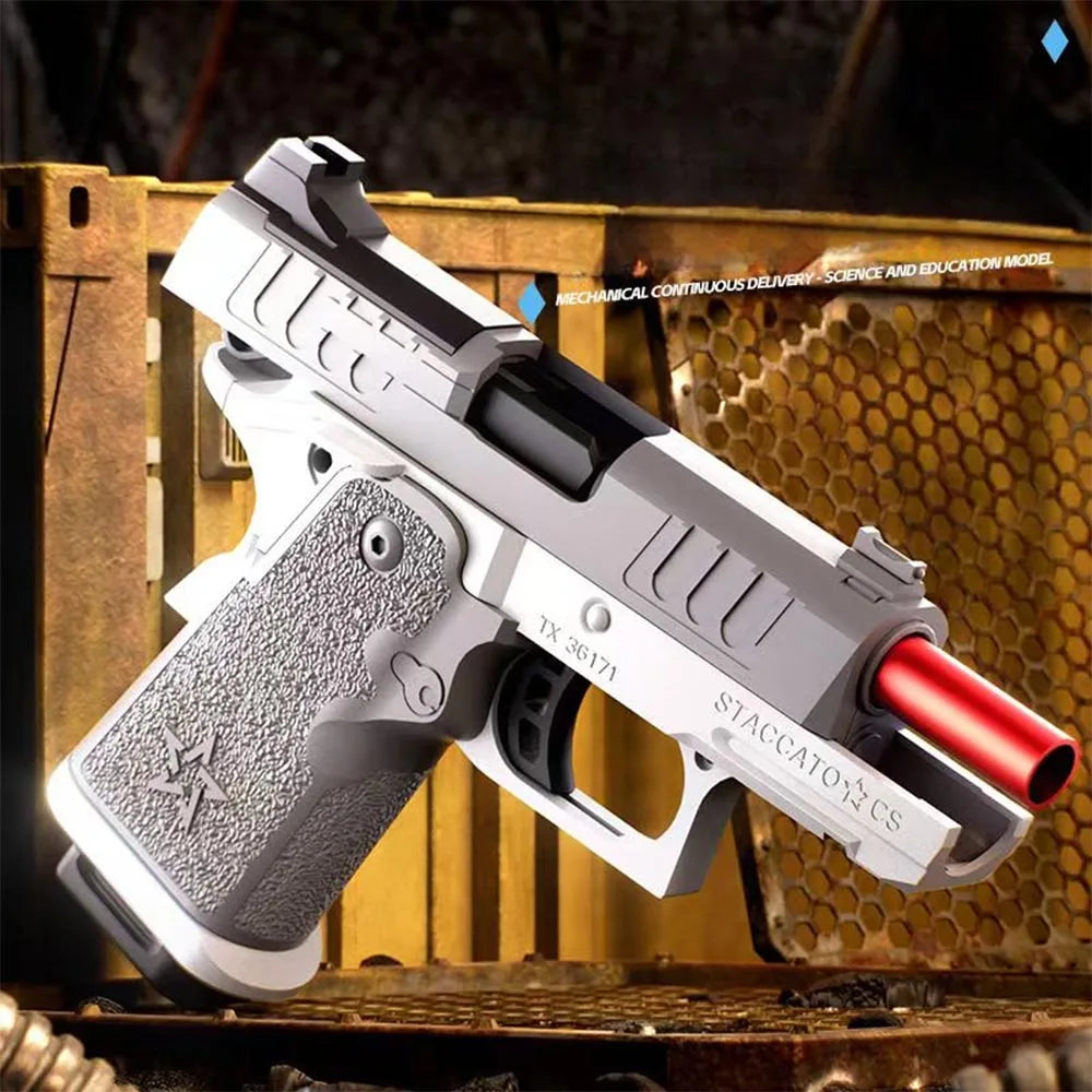 Soft Bullet Toy Gun 2011 with Blowback Shell Throwing Continuous Firing Outdoor Sports Shooting Games for Children Peaceful Pleasures Health and Wellness Gray