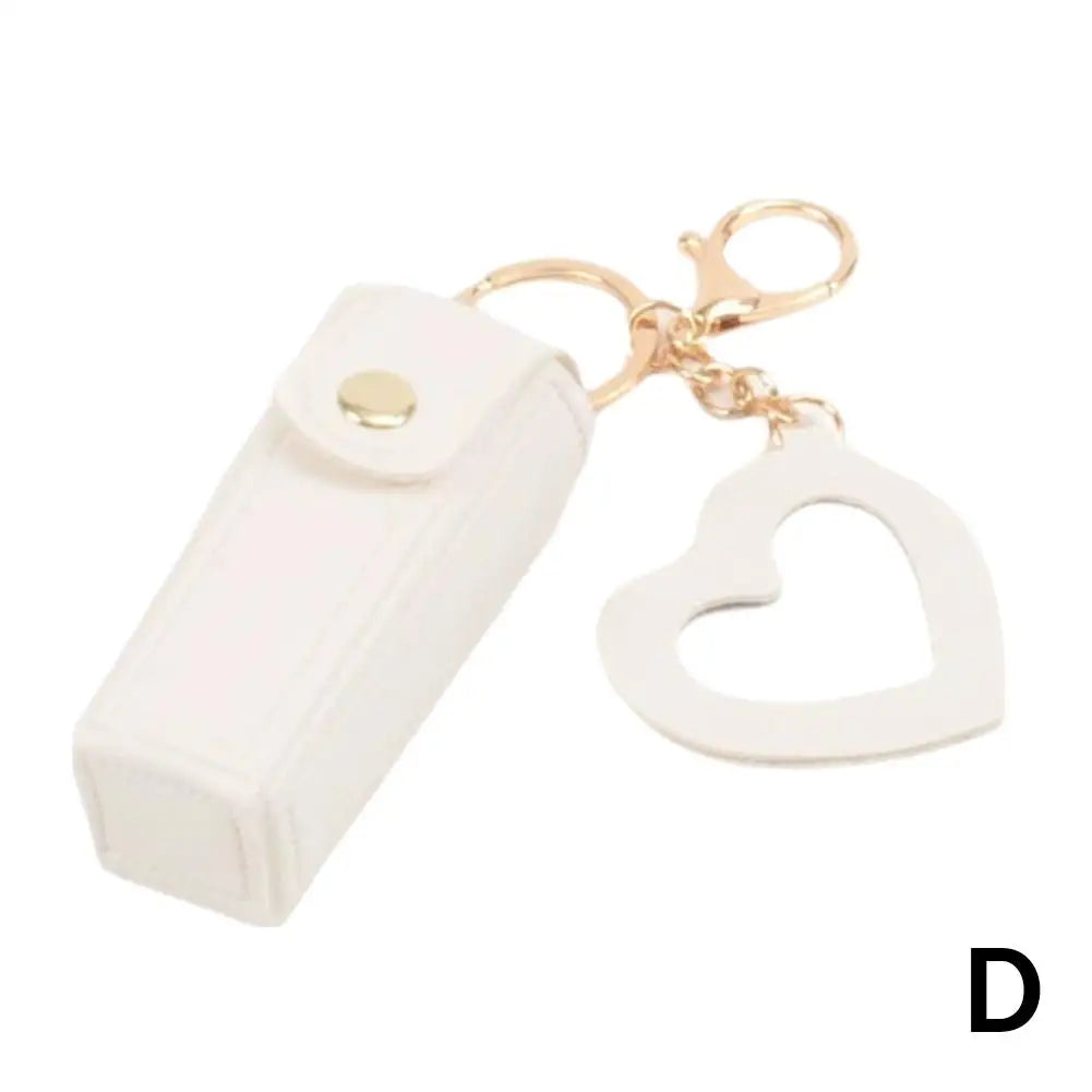 Mini PU Leather Lipstick Bag Keychain | Lip Gloss Holder Lipstick Bag Keychain Peaceful Pleasures Health and Wellness D