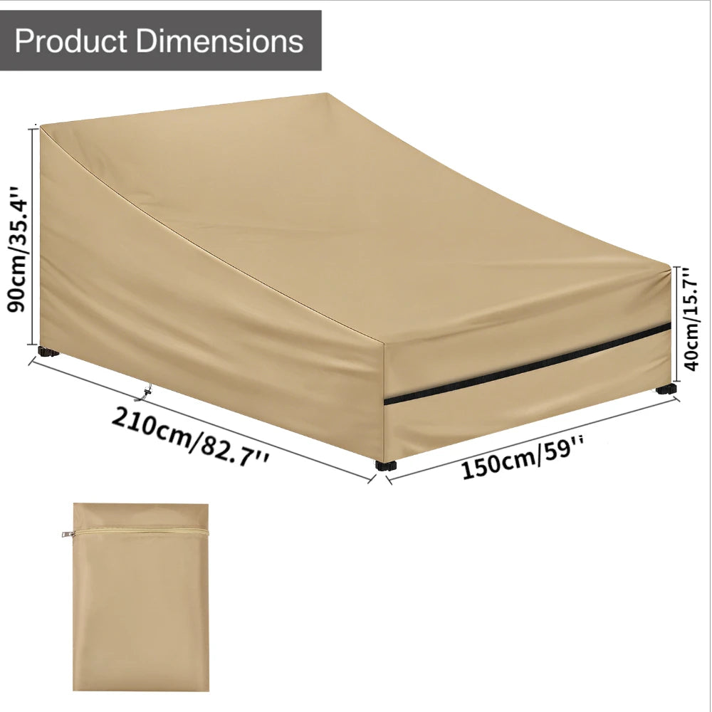 Waterproof Chaise Lounge Cover | Outdoor Patio Furniture Protector