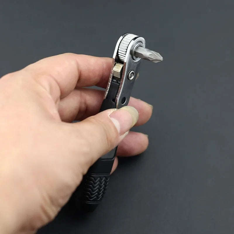 Gear Ratchet Screwdriver Narrow Space Gap Disassembly Tool L-shaped Right-angle Curved Cross-head Peaceful Pleasures Health and Wellness