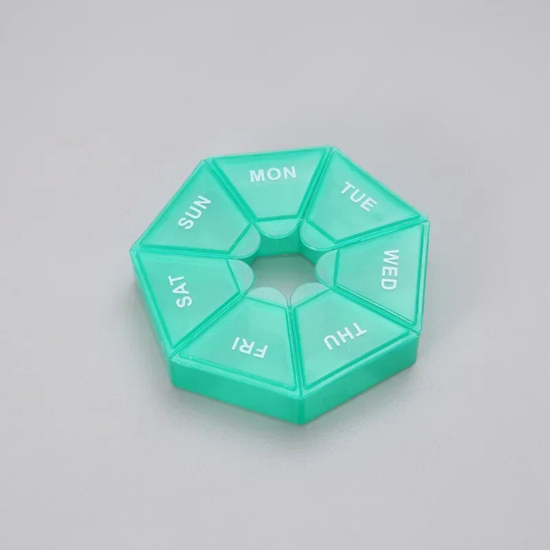 New 7 Days Pill Medicine Box Weekly Tablet Holder Portable Travel Mini Small Pill Box Pills Cases Storage Organizer Container Peaceful Pleasures Health and Wellness NO.8