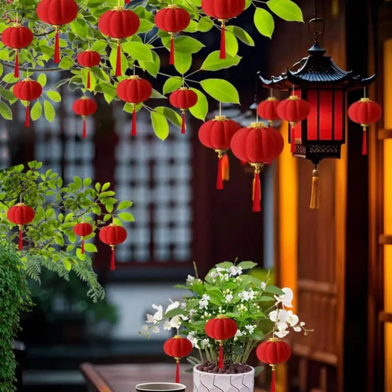 30pcs Mini Red Lanterns | Chinese New Year & Wedding Decor Festive Lantern Decor Peaceful Pleasures Health and Wellness