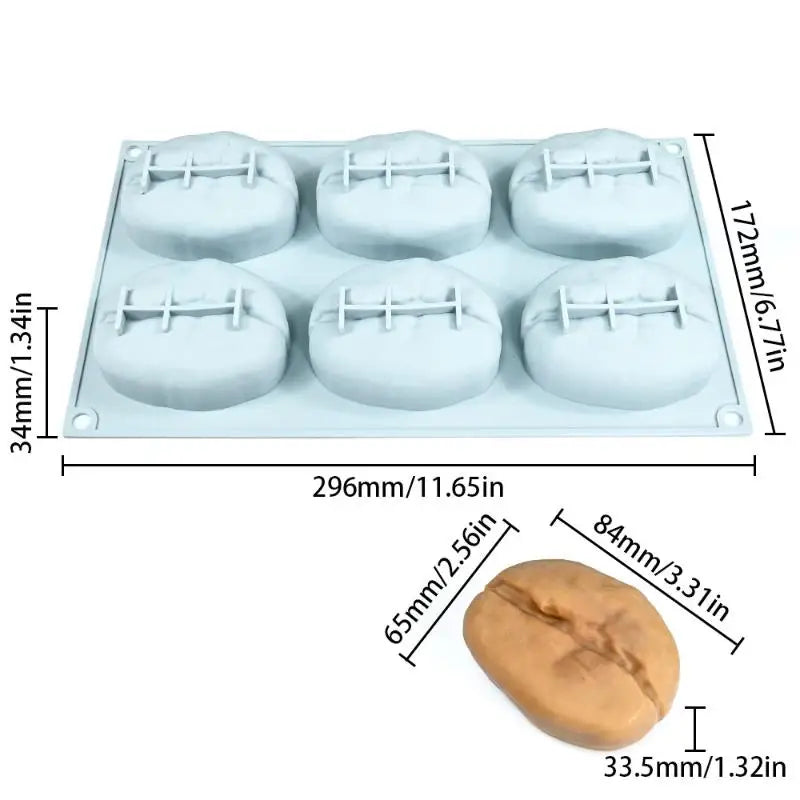6-Cell Nut-Shaped Silicone Mold – Chocolate, Mousse & Cake
