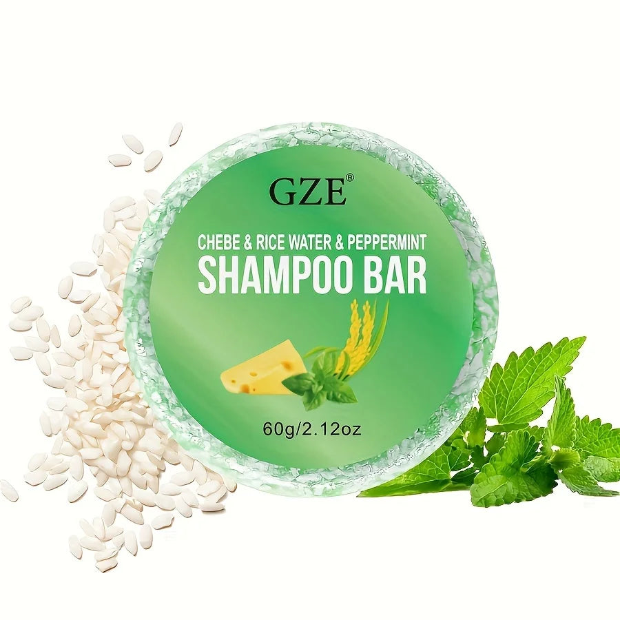 GZE Chebe Rice Water Peppermint Shampoo Bar for 4C Curly Hair