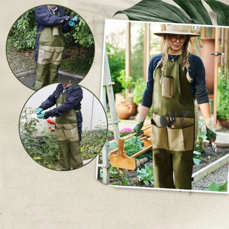 Horticultural leggings apron for garden trimming multi pocket outdoor waterproof anti fouling quick drying multifunctional apron Peaceful Pleasures Health and Wellness
