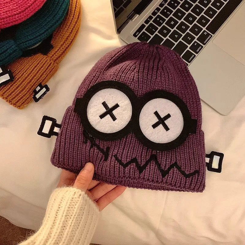 Cute Cartoon Knit Beanie | Funny Warm Winter Hat for Women