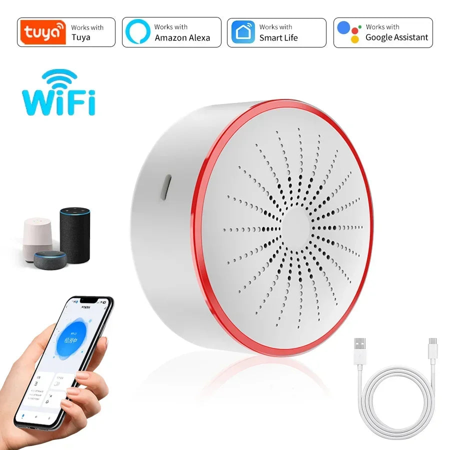 Tuya WiFi Zigbee Smart Siren Alarm 100dB – Alexa Compatible
