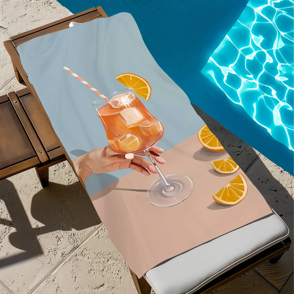 Aperol Spritz Quick-Dry Beach Towel | Soft Pool & Travel Towel Quick-Dry Beach Towel Peaceful Pleasures Health and Wellness z3 STJ150x180CM