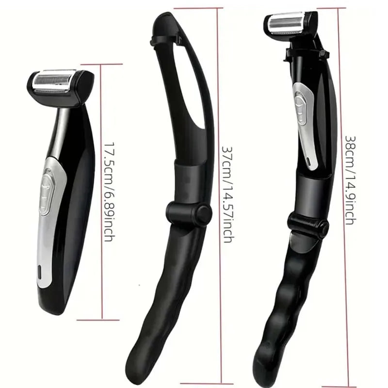 Back&Body Trimmer with Folding Design Electric Back Shaver with Charging Base for Men Back Hair Shaver Easy to Store Peaceful Pleasures Health and Wellness