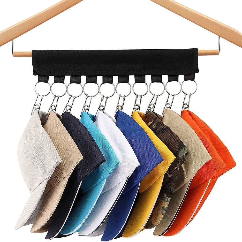 10 Clip Multifunctional Clothes And Hat Clip Portable Household No Punching Velcro Hat Storage Clothes Clip Baseball Cap Storage Peaceful Pleasures Health and Wellness