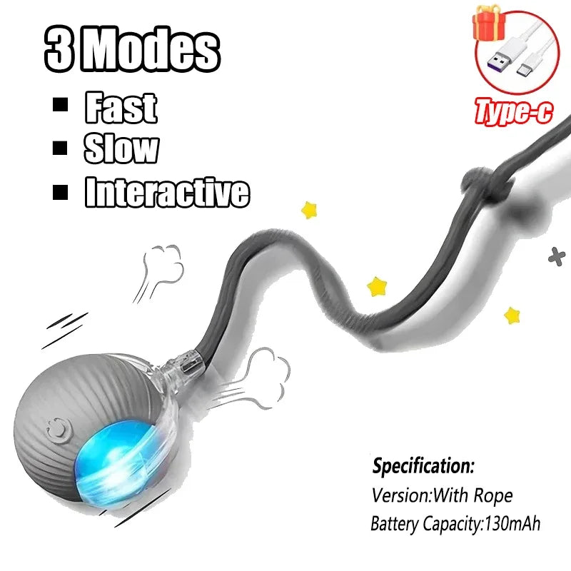 Electric Auto-Rolling Interactive Cat Ball Toy | USB Rechargeable