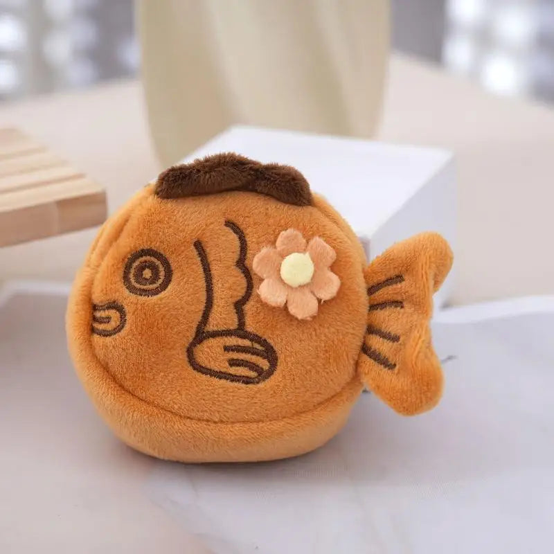 Kawaii Taiyaki Fish Plush Coin Purse | Zippered Mini Wallet