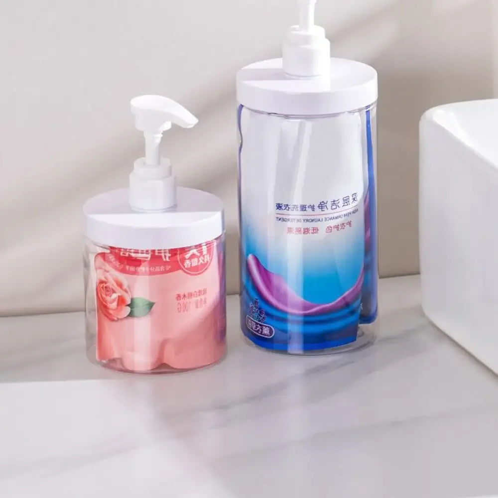 Large caliber Laundry detergent packaging press bottle 500/1000ml Refillable square clear foam pump Shower Soap bottle container Peaceful Pleasures Health and Wellness 2pcs