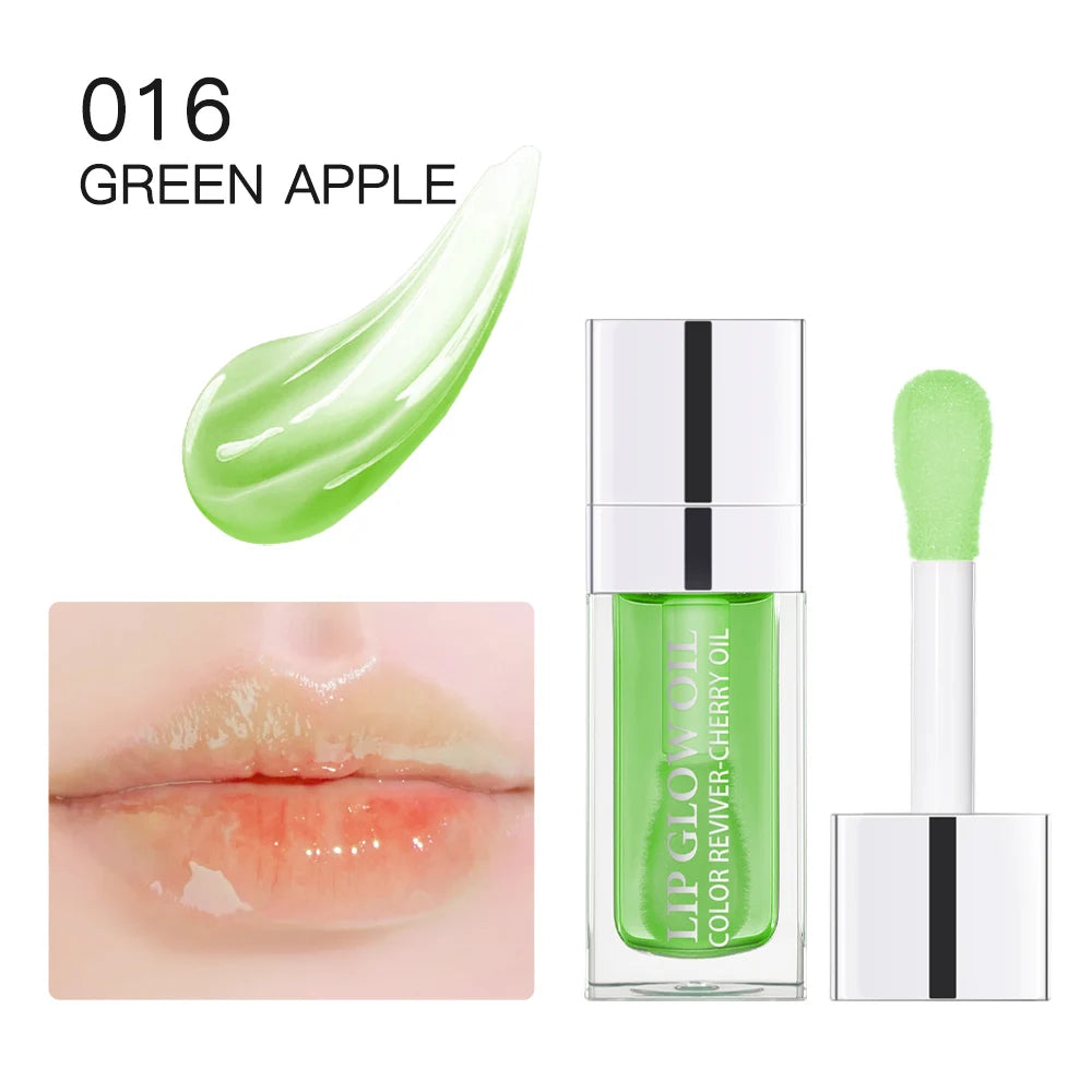 Moisturizing Lip Oil Plumping Lip Gloss Makeup Sexy Plump Lip Glow Oil Tinted Lip Plumper Clean Moisturizer Crystal Brighten Rep Peaceful Pleasures Health and Wellness 016 green apply