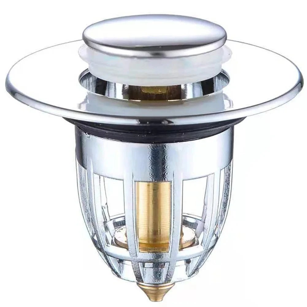 Push Pop-Up Drain Strainer & Sink Stopper | Hair Catcher