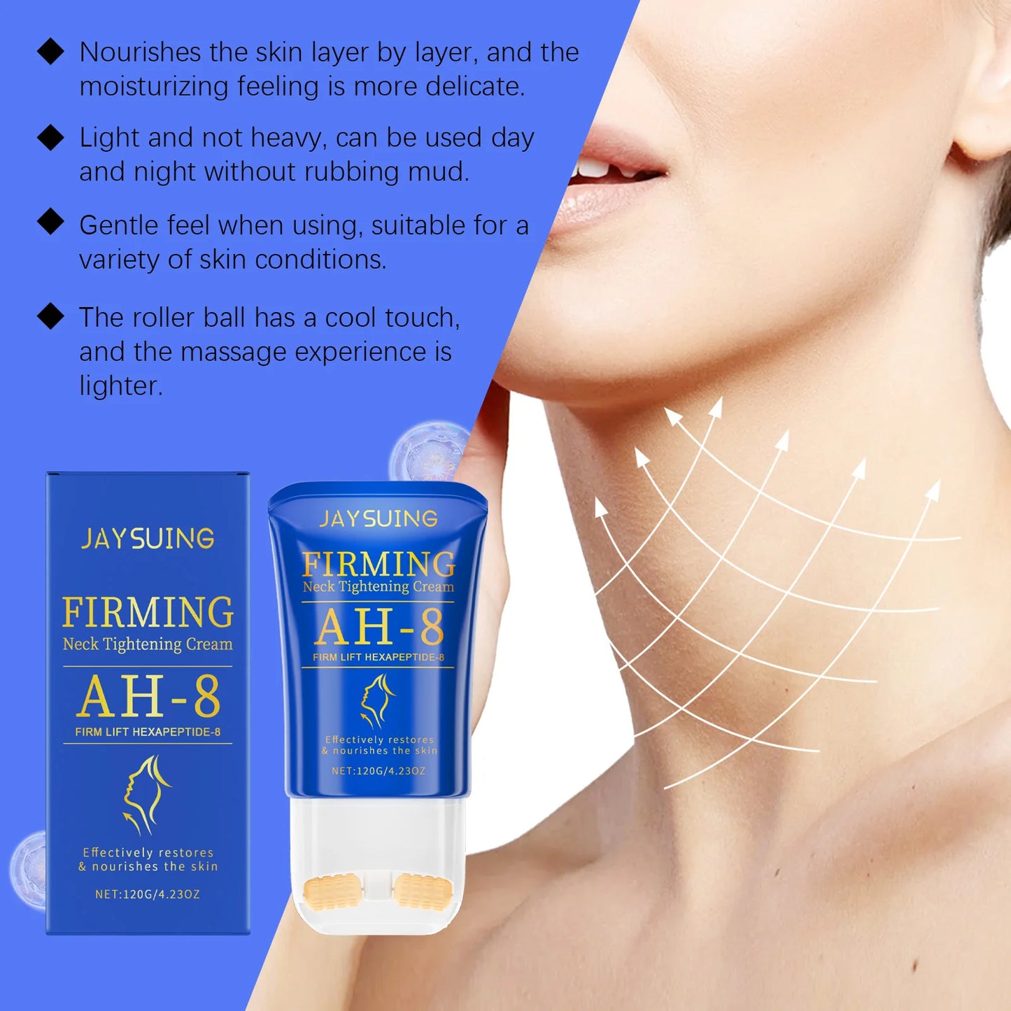 Jaysuing Lifting Firming Neck Cream with Roller | Anti-Aging