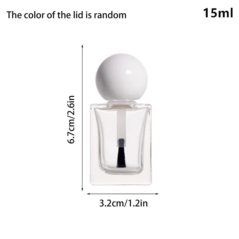 Empty Glass Nail Polish Bottles with Brush Lid | 8/10/15ml