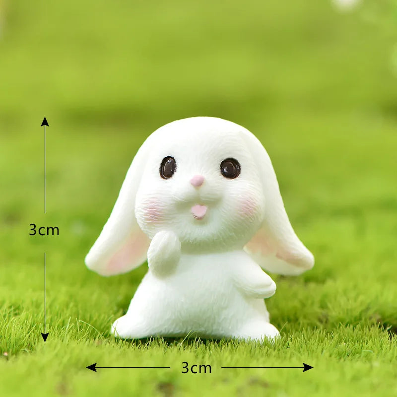 Cute Mini Resin Bunny Easter Decorations Home Miniature Landscape Decor Small Rabbit Figurines DIY Garden Dollhouse Ornament Peaceful Pleasures Health and Wellness 5