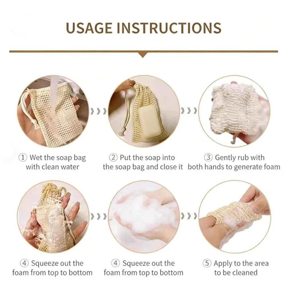 Natural Sisal Soap Bag – Exfoliating Bath Pouch & Foaming Net