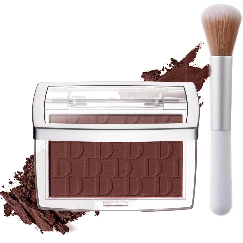 Matte Embossed Blush Palette High Pigmented Pink Coral Cheek Blush Powder With Professional Makeup Brush Peaceful Pleasures Health and Wellness 020