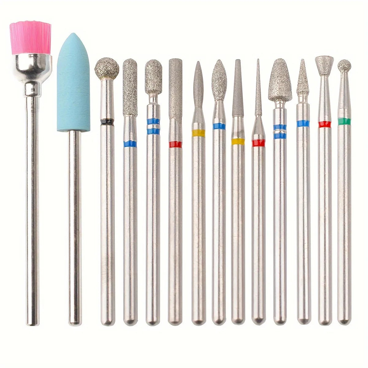 14Pcs/Set Various Nail Polishing Head Sets Electric Nail Drills Nail File Tools for Removing Dead Skin and Polishing Nails Peaceful Pleasures Health and Wellness Set 1