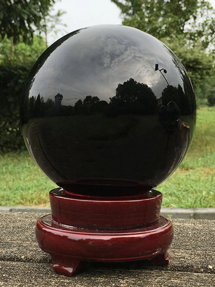 Natural Black Obsidian Crystal Ball Sphere 30/40/50mm Décor