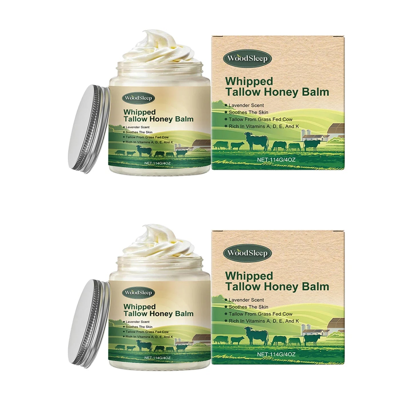 WOODSLEEP Beef Tallow Honey Body Cream | Deep Moisturizer