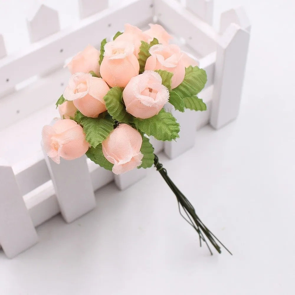 12-Head Silk Rose Artificial Bouquet | DIY Floral Decor