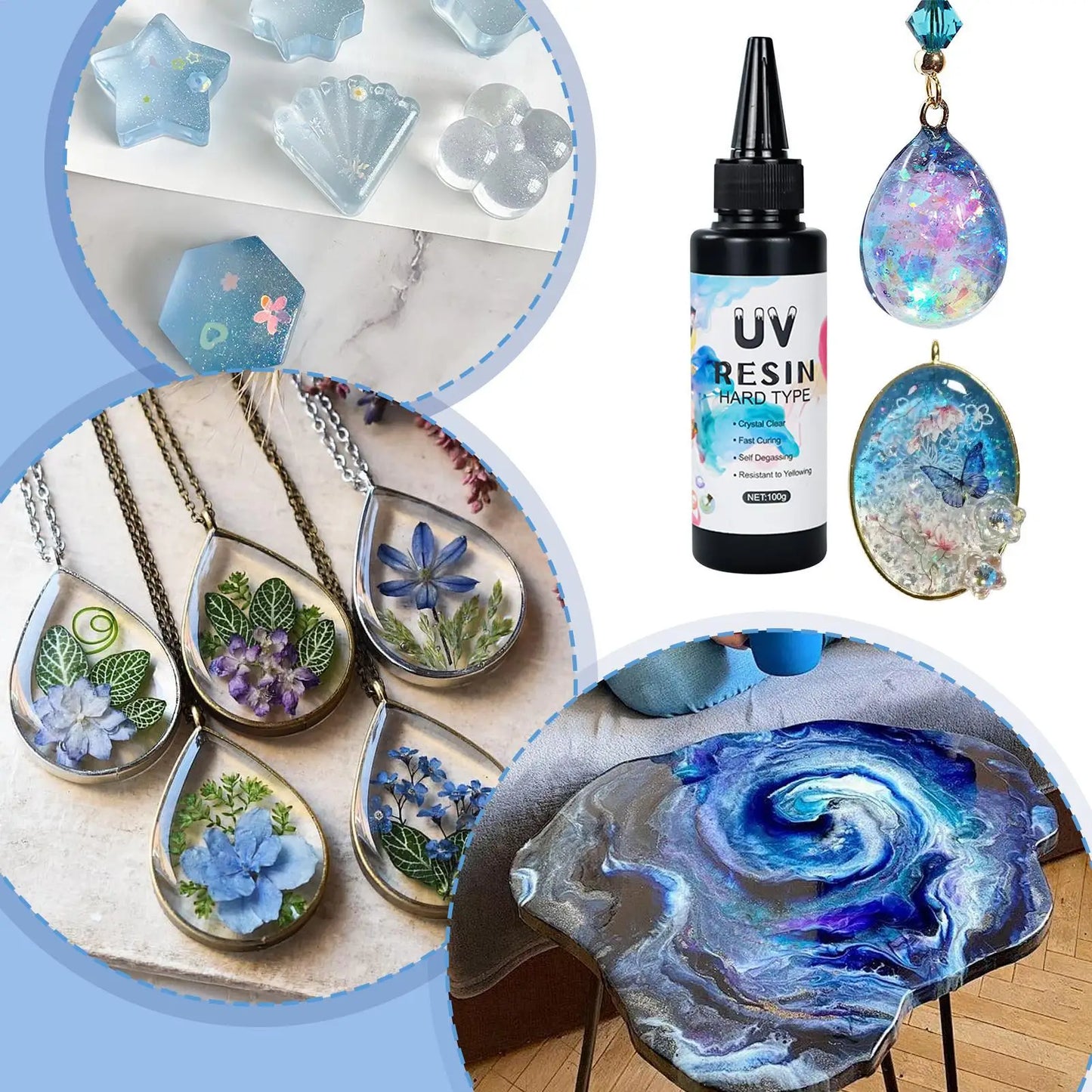 UV Resin Glue – Crystal Clear Fast-Curing Epoxy for Jewelry