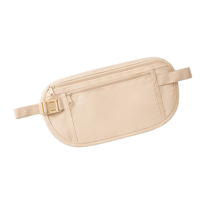 Travel Anti-Theft Waist Bag, Ultra-Thin Invisible Fitness Belt Bag, Running Phone Case, Sporty Hidden Pouch for Security Peaceful Pleasures Health and Wellness Khaki