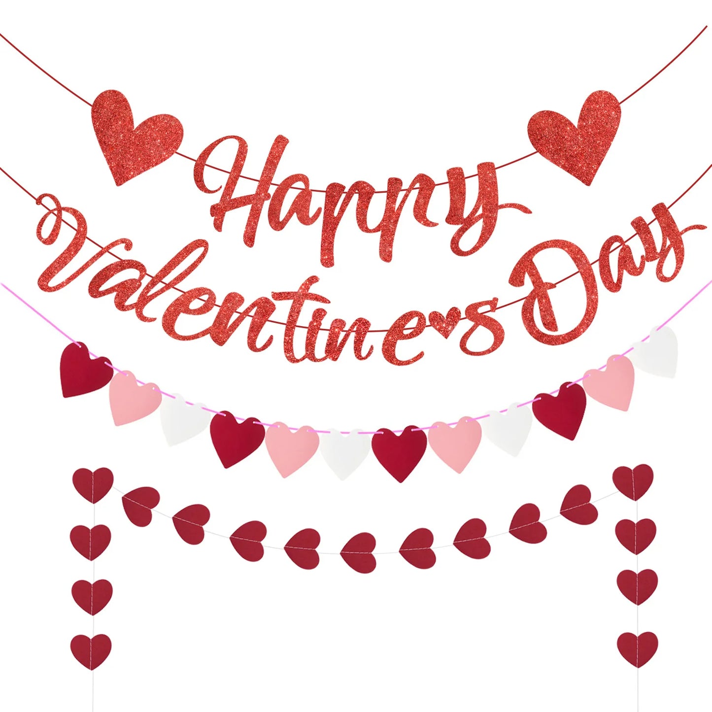 Valentine's Day Heart-shaped Pull-up Banners Decorations Wedding