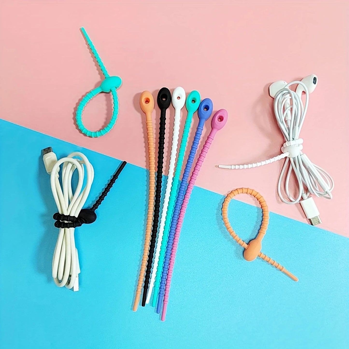 Silicone Reusable Cable Ties Convenient to Use Multi Color Releasable Zip Ties Suitable for Garden Garage Peaceful Pleasures Health and Wellness