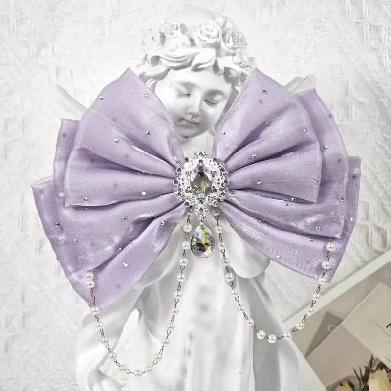 Rhinestone Bow Hair Clip for Girls – Princess Party Accessory