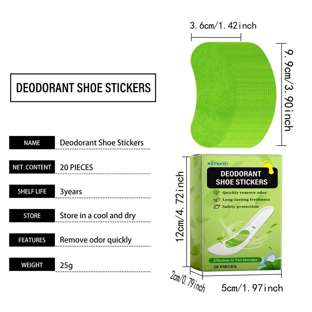 Shoe Deodorizer Patches – 20 pcs, 30-Day Freshness Shoe Deodorizer Patch Peaceful Pleasures Health and Wellness