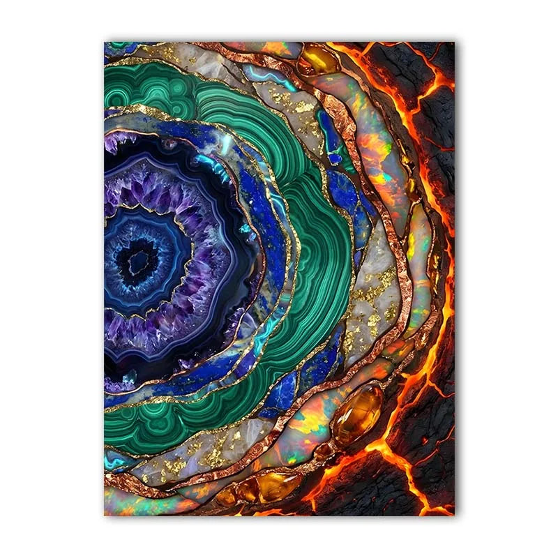 Abstract Wall Art Colorful Tree Ring Canvas Painting Modern Style Poster Prints Living Room Wall Decor Peaceful Pleasures Health and Wellness 03 40x50cm No Frame China Mainland