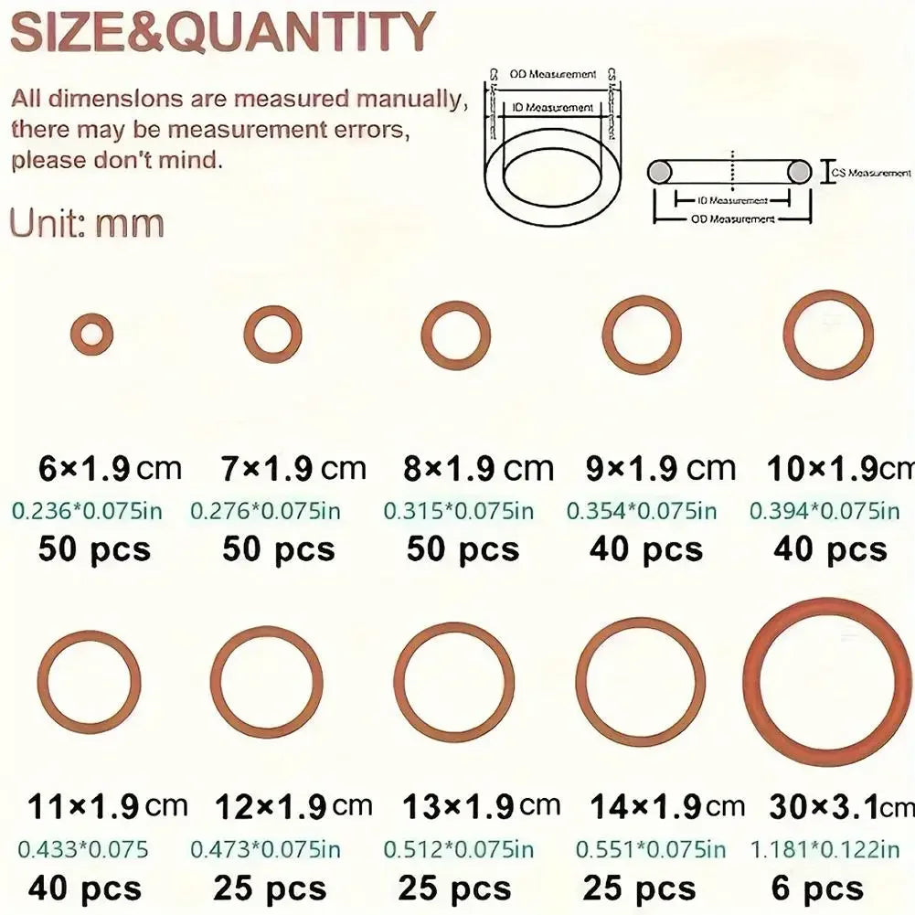 351PCS Silicone O-Ring Sealing Set, Ten Different Standard Sizes Oil Heat Resistant Rubber Gasket Pad For Cars Pipelines Peaceful Pleasures Health and Wellness