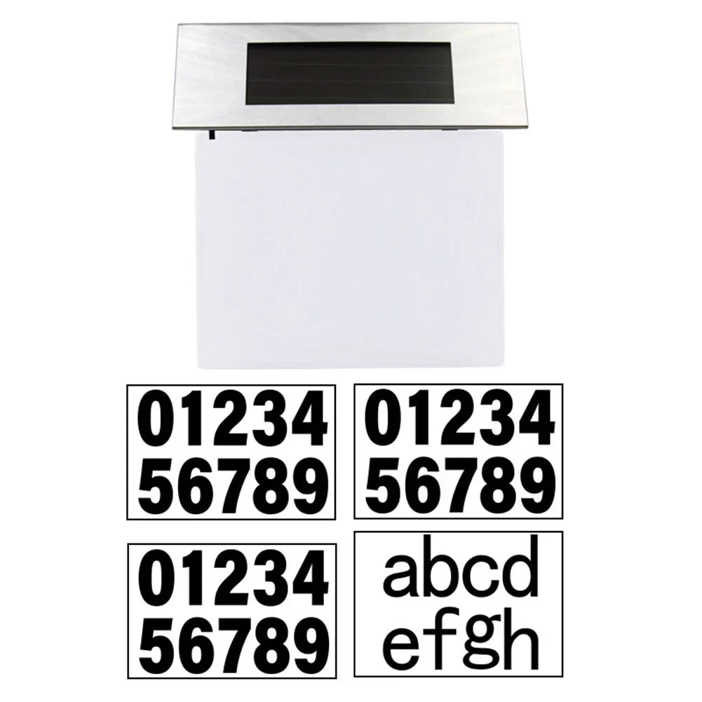Waterproof Outdoor LED Solar Wall Light House Number Light Address Sign Illuminate for Home Garden Door Plate Wall Lamp Peaceful Pleasures Health and Wellness Number Light B